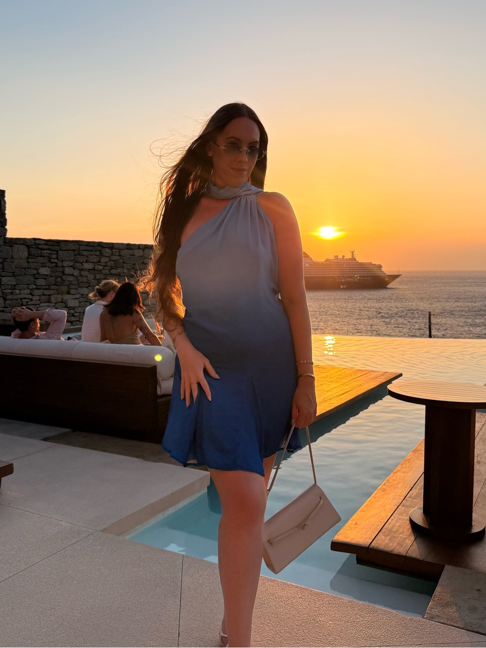 Baobab Ari Coralina blue ombré scarf dress mini
